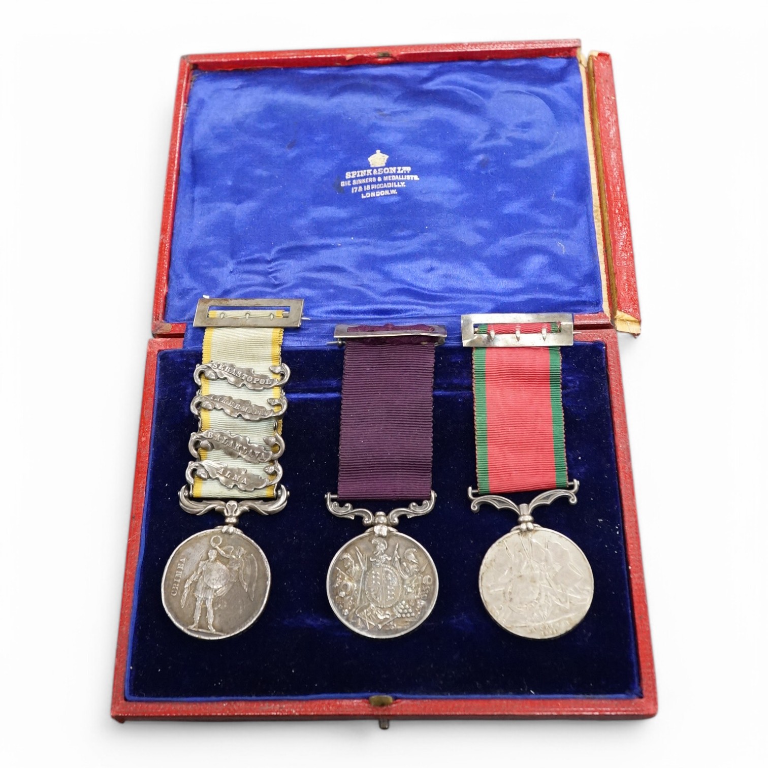 A Crimea VR medal group, comprising three medals to M. Lepper 1st Battalion, 10th foot